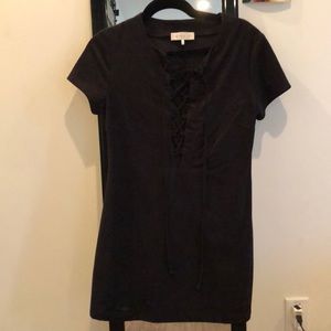 black suede wayf dress